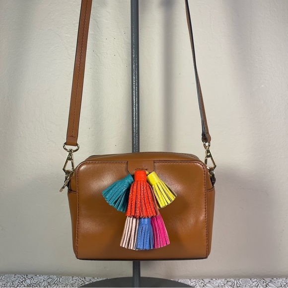 Rebecca Minkoff - Camel leather multi tassel cross body bag. - Picture 1 of 16